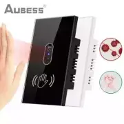 Aubess Smart Wall Light Switch 220V Hand Sweep Sensor Glass Screen Panel without