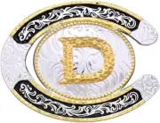 Western Cowboy Buckle For Standard 1.5" Snap On Belt New Initial D A4139