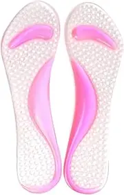 [Generic] Arch Support Orthotic Insoles - Effective Support for Fallen, Flat or Weak Arches - PU Gel Massaging (Pink, 21x6.5cm)