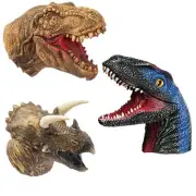 Dinosaur Hand Puppets Realistic Latex Soft Animal Head Toys Set, Hand Puppet ...