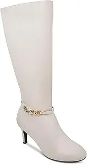 [Karen Scott] Womens Hanna Faux Leather Knee-High Boots White 5.5 Medium (B,M)