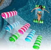 Inflatable Pool Floats Adult Size Water Hammock,Pool Rafts Lounge Chairs Floating,4-in-1 Multi-Purpose Pool Floaties Toys,Floats for Swimming Pool,for Adults Vacation Fun and Rest