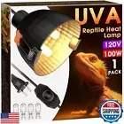 Briignite Reptile Heat Lamp Fixture, Max 100W - 4.3 inch Light Fixture with D