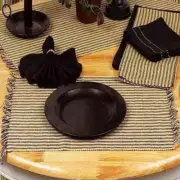 York Ticking Black Placemats - Set of 6