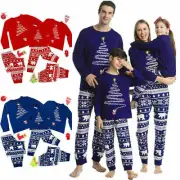 Family Xmas Matching Dad Mom Kids Pyjamas PJs Set Christmas Party Pajamas Suit