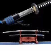 Handmade Damascus Folded Steel Japanese Katana Sword Battle Ready FUll Tang Blac