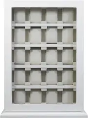 20 Piece White Wood Watch Display Wall Hanging Case and Storage Organizer Box an