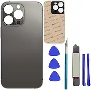 Mingxiong 13 Pro Max Back Glass Replacement for iPhone 13 Pro Max Rear Back Glass Panel Replacement with Pre-Installed Adhesive + Reparing Toolkit (Black)