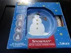 Debbie Mumm 8" Dessert or Salad Plates Snowman Set of 4 New In Box Sakura