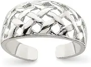 [JewelryWeb] 925 Sterling Silver Solid Lattice toe ring