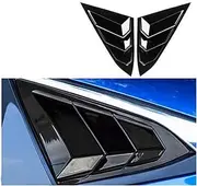 Rear Side Window Louvers Air Vent Cover Compatible for Honda Civic 10th Gen Sedan 2016 2017 2018 2019 2020 Car Accessories(Gloss Black)
