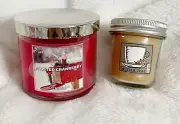 Bath and Body Works, Frosted Cranberry and Vanilla Chai Glass Candles