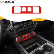 Red Power & USB Socket Panel Trim Cover For Chevrolet Silverado GMC/SIERRA 14-18 (for: Chevrolet)