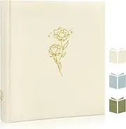 Photo Album for DIY with Parchment Protective Sheets, Space for 500 Photos, Photo Album, Jumbo kuword Large Format, 100 Pages, 29.5 x 33 cm, for Bookshelf, Beige, Wedding Gift, DIY Scrapbook, Family
