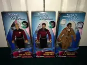 Star Trek TNG 9" Playmates Spencer Gifts Picard Riker + La Forge John Watson