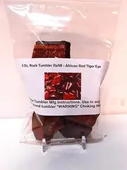 Rockhound's First Choice Rock Tumbler Gem Refill Kit African Red Tiger Eye Tumbling Rough 8oz