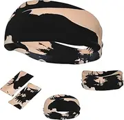 FJWSLCH Moose Mountain Pine Tree Headbands for Women Men Non Slip Workout Sweatbands Adjustable Sports Hair Bands Elastic Head Bands Moisture Wicking Hairband for Running, Cycling, Yoga, Spa