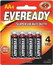 Eveready Super Heavy Duty AA Batteries 4 Pack