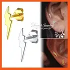 925 SOLID STERLING SILVER FLASH LIGHTNING EAR CARTILAGE PIERCING STUD EARRING