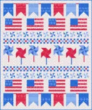 Moda Fabric | Holiday Essentials Americana | Quilt Kit Finished Size 55"x65"