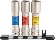 TONE HA403LN Impact Thin Long Foil Nut Socket Set (With Holder) 0.5 inch (12.7 mm) Insertion Angle (1/2") Contents: 3 Pieces