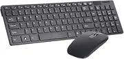 Wirel Keyboard Mouse Combo 2.4GHz Wirel Keyboard 1200DP Optical Mouse for Home Office Use Share 1 USB Receiver, Black