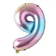 Catzon 32 Inch Number Balloons Foil Ballon Rainbow Gradient Digit Ball Colorful Wedding Birthday Party Decoration