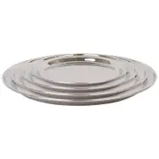 Round Stainless Steel Serving Tray Set - 25.5cm-40.5cm - 4pc