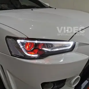 威德汽車 HID 三菱 LANCER IO FORTIS 鯊魚頭 總成式 魚眼 大燈 惡魔眼 樣式 方向燈跑馬