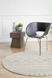 Rug Culture Monochrome Geometric Round Rug