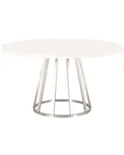 Essentials For Living Turino 54in Round Dining Table Carrera Top