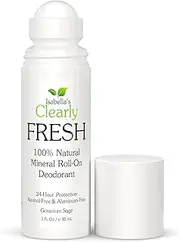 FRESH Natural Magnesium Roll On Deodorant | 24 hour Mineral Protection for Sensitive Skin with Aloe Vera | Without Aluminum, Parabens, Alcohol or Baking Soda | Geranium Sage (1 Pack)