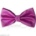 Violate Fuchsia Solid Pre-tied Bow tie Butterfly Style Wedding Prom Formal
