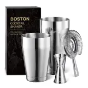 Boston Cocktail Shaker Set, 4-Piece Boston Shaker Tins Bartender Kit with 18o...