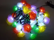100LED 10.9M MULTI COLOUR ROSE SOLAR CHRISTMAS PARTY STRING GARDEN LIGHTS