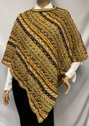 MISSONI Wave ZigZag Shimmer Pancho in Orange Multicolor 3281 0004 NEW