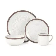 Carmen Brown 16-Piece Stoneware Dinnerware Set, Service for 4 -