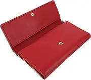 [TENDYCOCO] Long Solid Color Wallet Women Card Holder Wallet Clutch Purse Multifunctional Long Wallet for Women Small Wallet for Women Card Holder Money Clip Wallet Cash Account Pu Leather Red