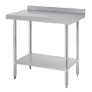 Kitchen Work Bench with Undershelf & Splashback 600x900x900mm Stainless Steel