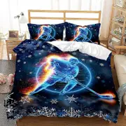 v5417 Bed Sheets Ice Hockey Sport Snowflake Duvet Cover Cover Pillowcase Bedding Set New Bed Sheets IU5417
