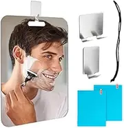 [HIDOSNG] Shower Mirror Anti Fog 25 * 18CM Extra Large Fogless Shower Mirror with 2 Steel Razor Hooks&Updated Fogless Tech PET Film