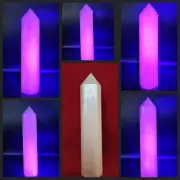 Natural Pink Calcite Quartz Obelisk Crystal Tower Healing UV Fluorescent 3+LB