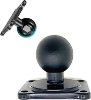 ChargerCity Aluminum Drill Base 25mm 1" Ball w/AMPS Hole Pattern Compatible for Garmin, Lowrance, Humminbird, for RAM Size B Mounts, Ham CB Radio