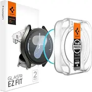 SPIGEN EZ Fit for Samsung Galaxy Watch 7 44mm Screen Protector, Easy Application Auto Alignment Technology Installation Tray, 9H Tempered Slim Glass [2-Pack] - Clear