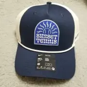 Nike Rise Tennis Trucker Cap Medium/Large Hat White Blue Snapback C11724IW25-NVY