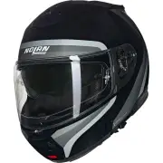 N100-6 Assoluto 349 Black Silver White Glossy Flip Up Helmet