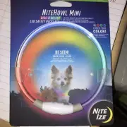 NiteHowl Mini Rechargeable LED Safety Necklace for Dogs Disc O Small