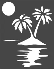 1- 7x9 inch Custom Cut Stencil, (TD-21) Palm Trees