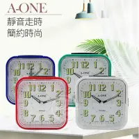 在飛比找momo購物網優惠-【A ONE】方型大數字超靜音貪睡鬧鐘 TG-0134(4色