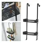Hanging Shower Caddy Over the Door Tub Basket Towel rack and shelf with Suction